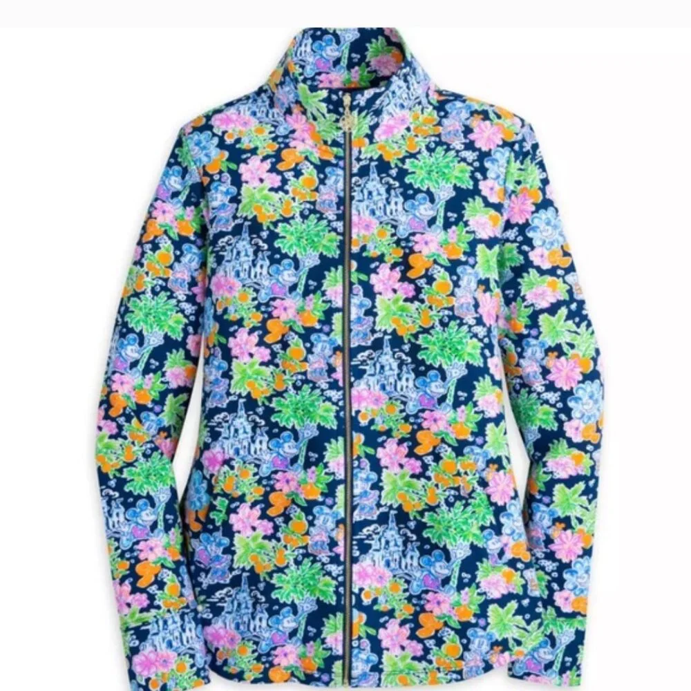 NEW Lilly Pulitzer x Disney Leona Zip Up Jacket Aegean Navy S